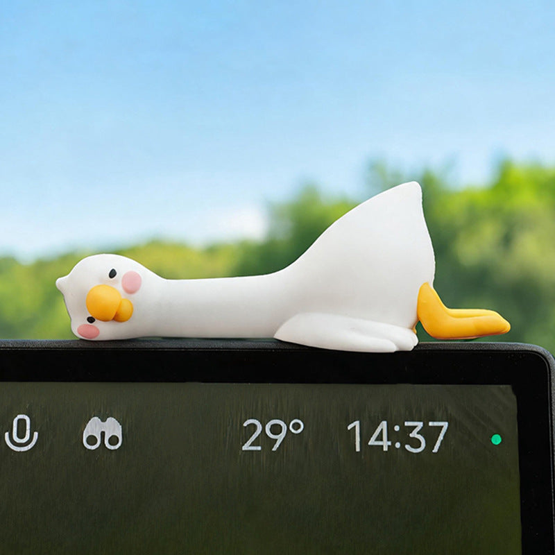 Big White Goose Car Ornaments Cute Cartoon Car Console Decoration