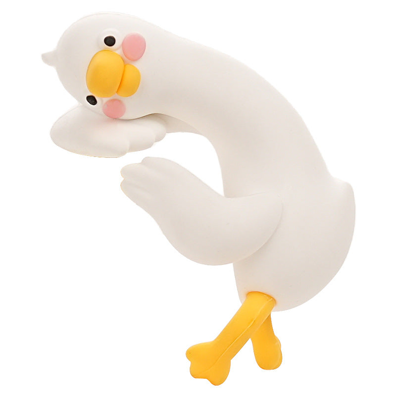 Big White Goose Car Ornaments Cute Cartoon Car Console Decoration