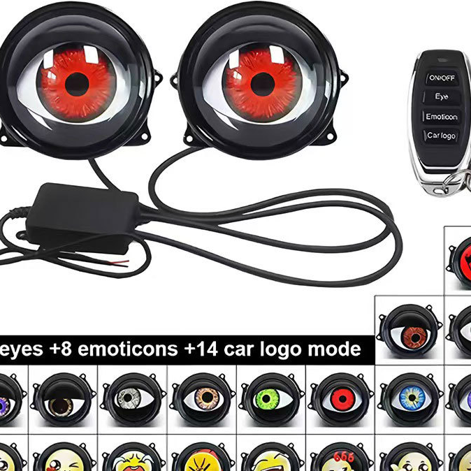Devil Eye LED Headlights Multi Mode Universal Car Motorcycle Lights