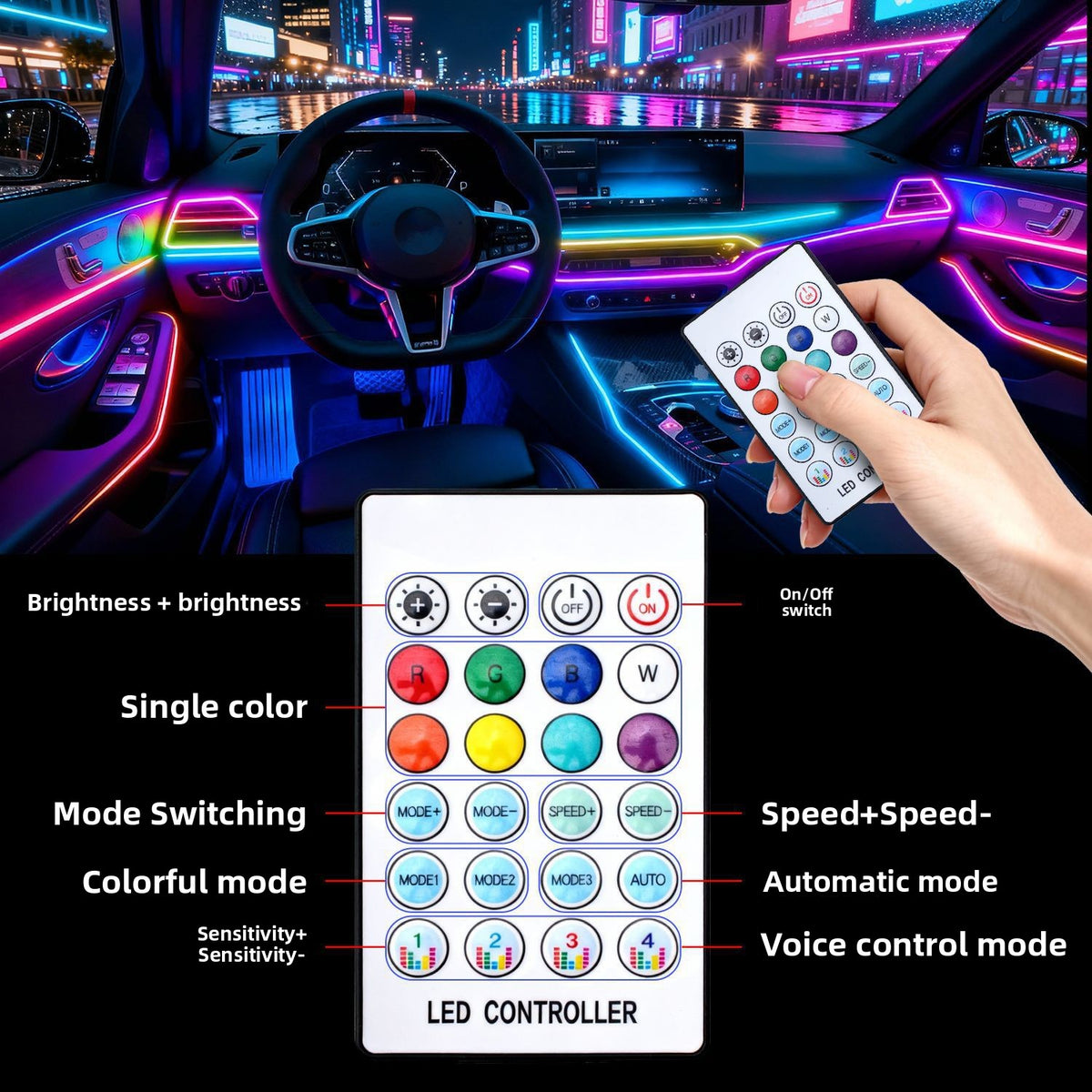 App Controlled Car LED Interior Ambient Light