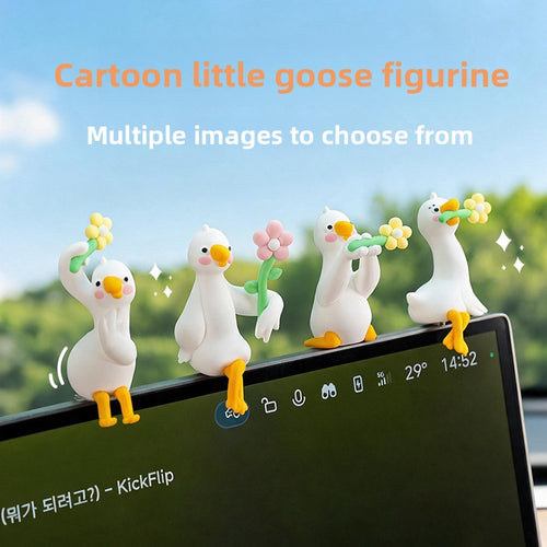 Big White Goose Car Ornaments Cute Cartoon Car Console Decoration