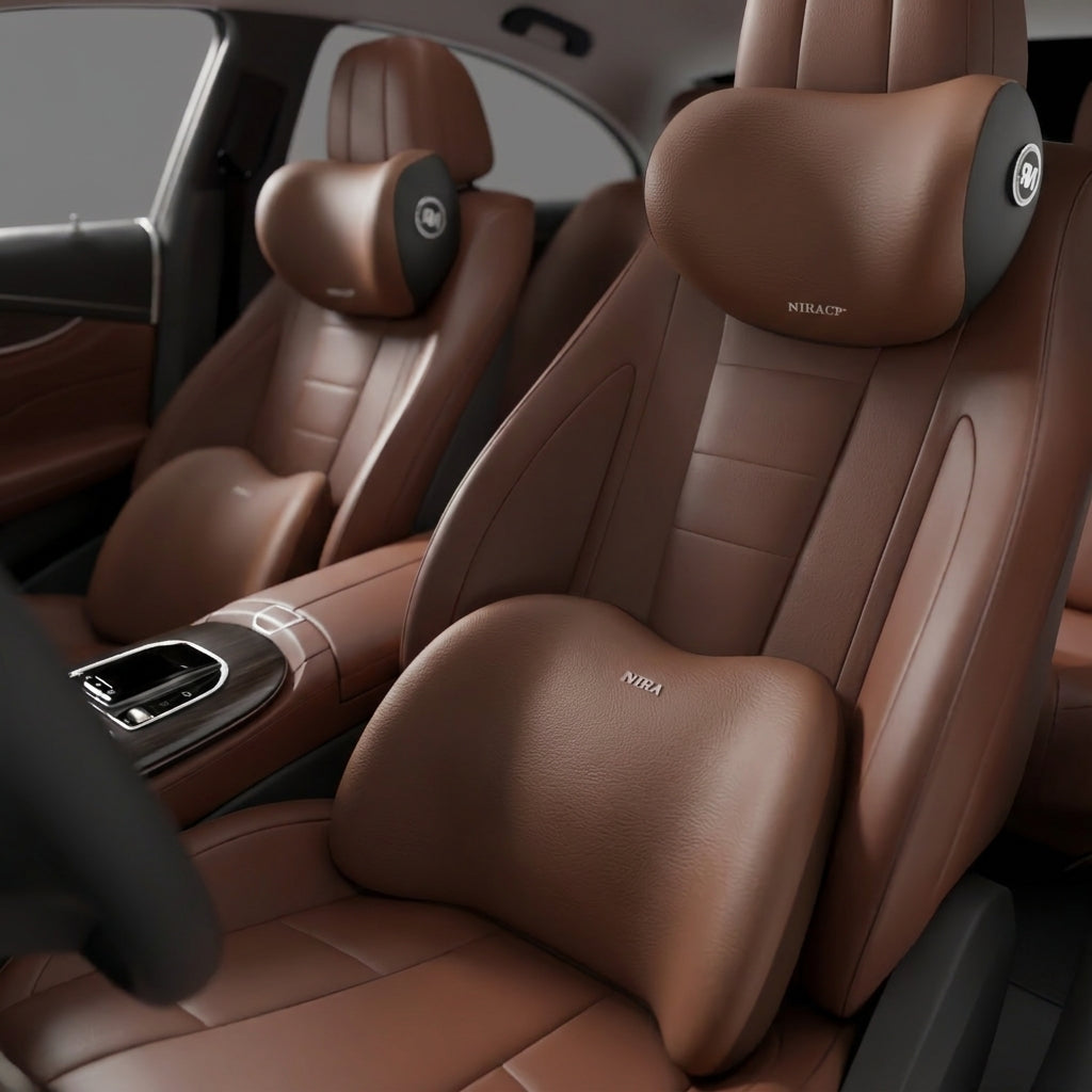 Memory Foam Car Headrest and Lumbar Support Pillow