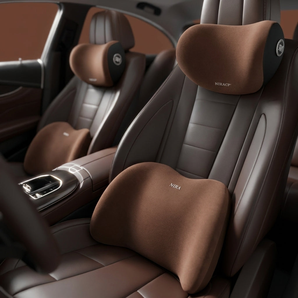 Memory Foam Car Headrest and Lumbar Support Pillow